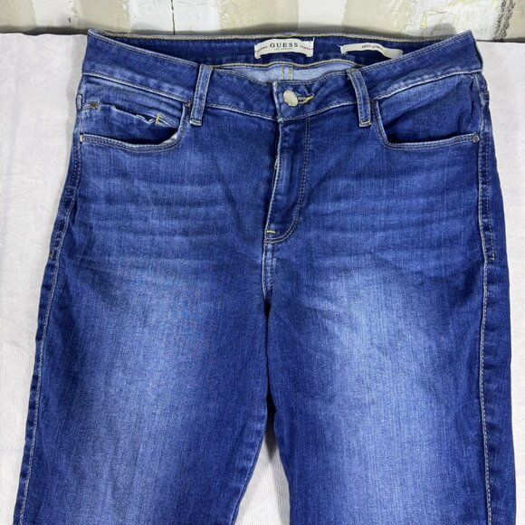 Guess Women's Sexy Curve Skinny Jeans Blue Denim Stretch Mid-Rise Logo 30 RG - Picture 3 of 16